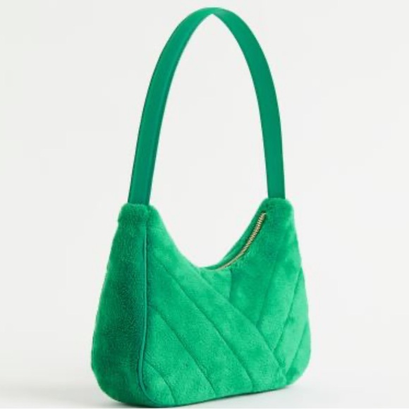 H&M GREEN Fuzzy Faux Fur 2022 Shoulder Purse Brand New without tags - Picture 7 of 7